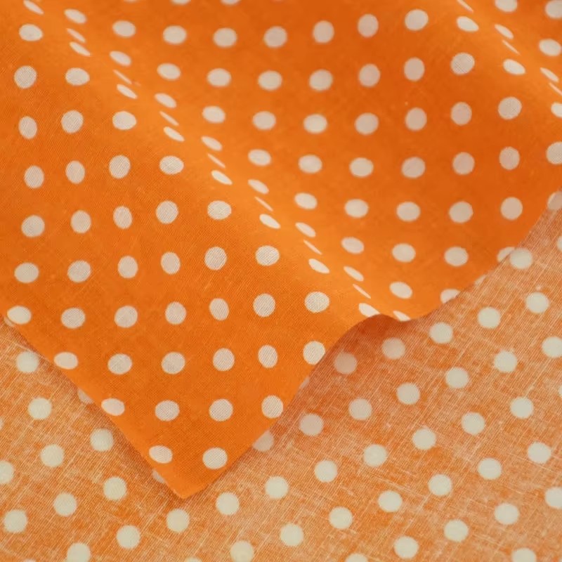 50X150CM 화이트 오렌지 폴카 도트 인쇄 코튼 원 - Home Textiles & Decorations 리뷰 및 가격