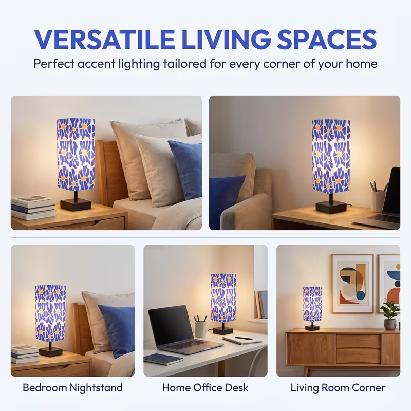 현대적인 스타일의 다채로운 꽃무늬 테이블 램프, 팝 아 - Home Textiles & Decorations 리뷰 및 가격